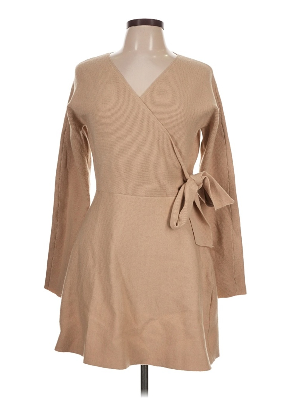 Exlura Tan Ribbed Wrap Sweater NWT Size L